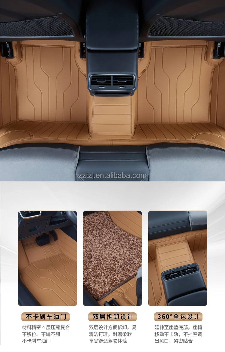 Customizable DESCOME Honda Civic Car Foot Mat Made of Premium Leather for Floor Protection