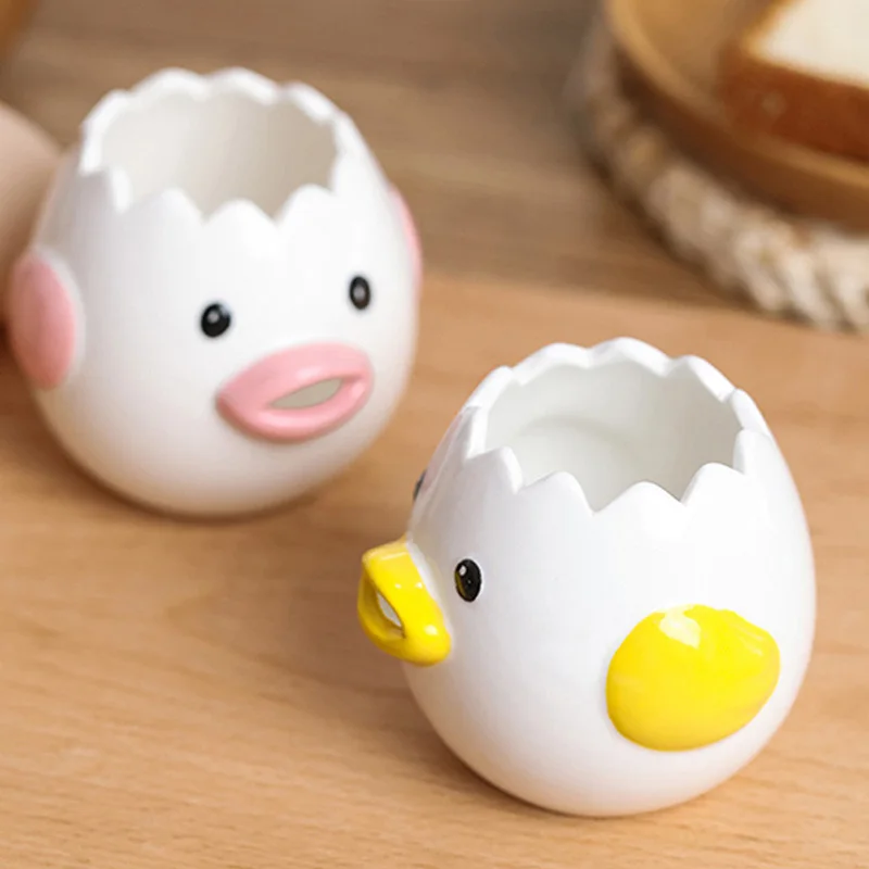 
Kitchen Tool Cute Chick Shape Ceramic Egg Yolk White Separator 