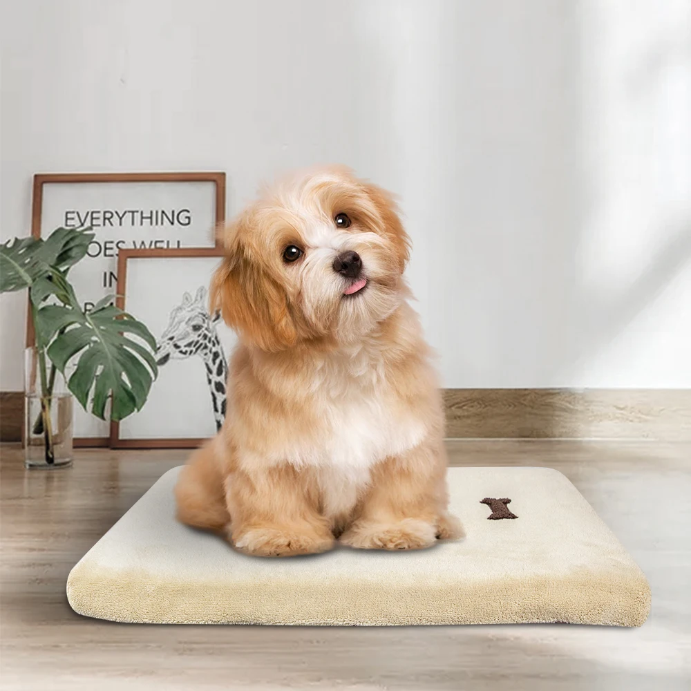 Anti-anxiety orthopedic Calming Bed Comfortable Pet Sleeping Mat Washable Coral Fleece  Non-slip dog bed dog cage mat