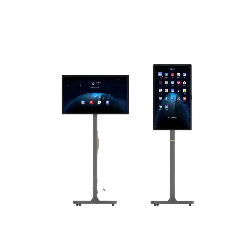 27 Inch Stand by Me Portable HD Smart Interactive Touch Mobile Monitor Wireless Rechargeable LCD Android with Aluminum Display