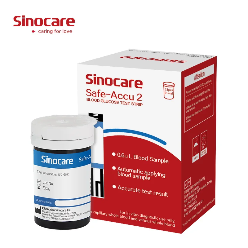 Sinocare Wholesale Diabetic Test Strips Suppliers Glucometer Test Strip 50 Pcs Diabetic Test Strips For Safe Accu 2