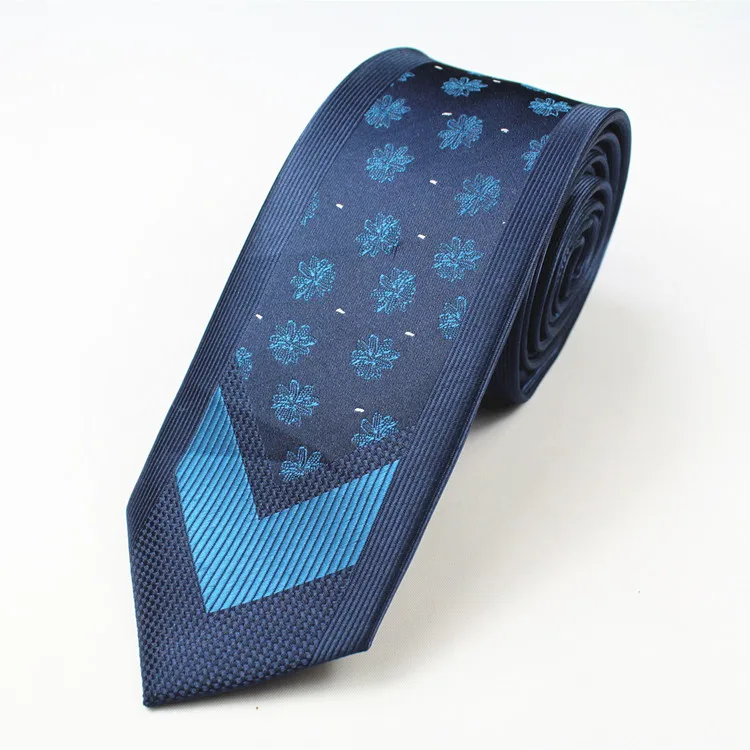 Silk Jacquard Woven Paisley Men Tie Classic Blue Tie High Quality 6cm Necktie