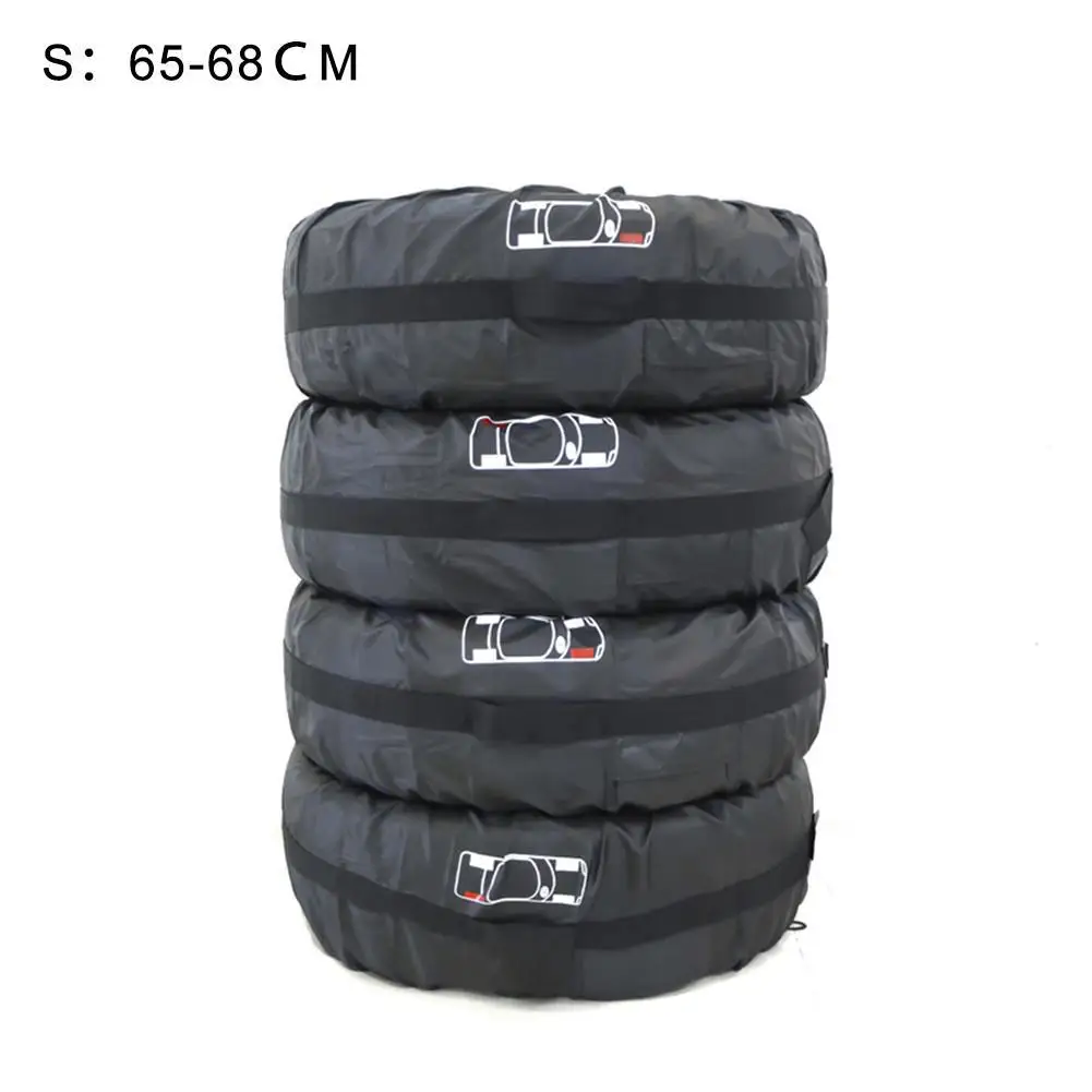 General Type 190T Polyester Taffeta Car Tires Covers Multifunctional 68cm/80cm Spare Tire Cover Tire Protector 4pcs Set