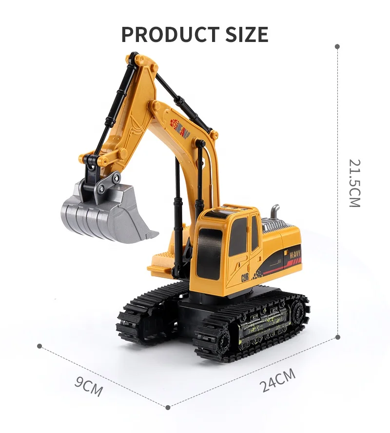 RC Excavator/Bulldozer 1/20 2.4GHz 11CH RC Construction Truck Engineering Vehicles Educational Toys with Light Music