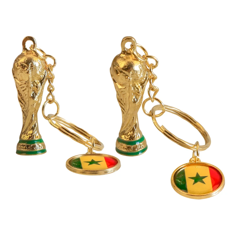 2022 world cup football ball keychain world football cup charms metal with ball keyrings Titan for fans Custom Logo key chain