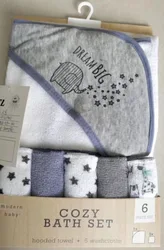 6pcs/set Baby Washcloths Small Infant Towel Set Soft Toddler  Hooded Towel Random Colors Baby Feeding Towels