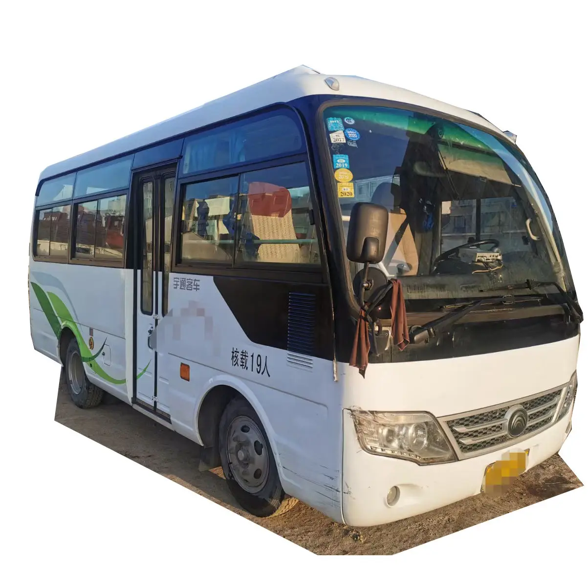 Используемый автобус Yu Bus TONG ZK6609 дизельный 19-местный для продажи двигатель Yuchai синего цвета в хорошем состоянии
