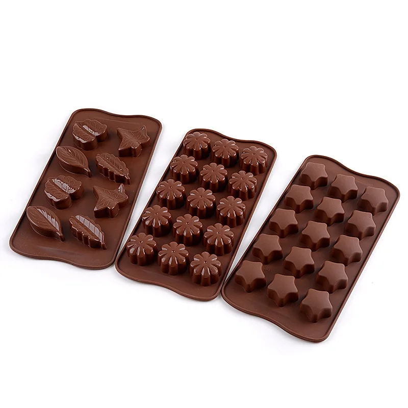 Factory direct sales silica gel 15 with chocolate heart-shaped ice lattice vertical sugar mold special baking tool