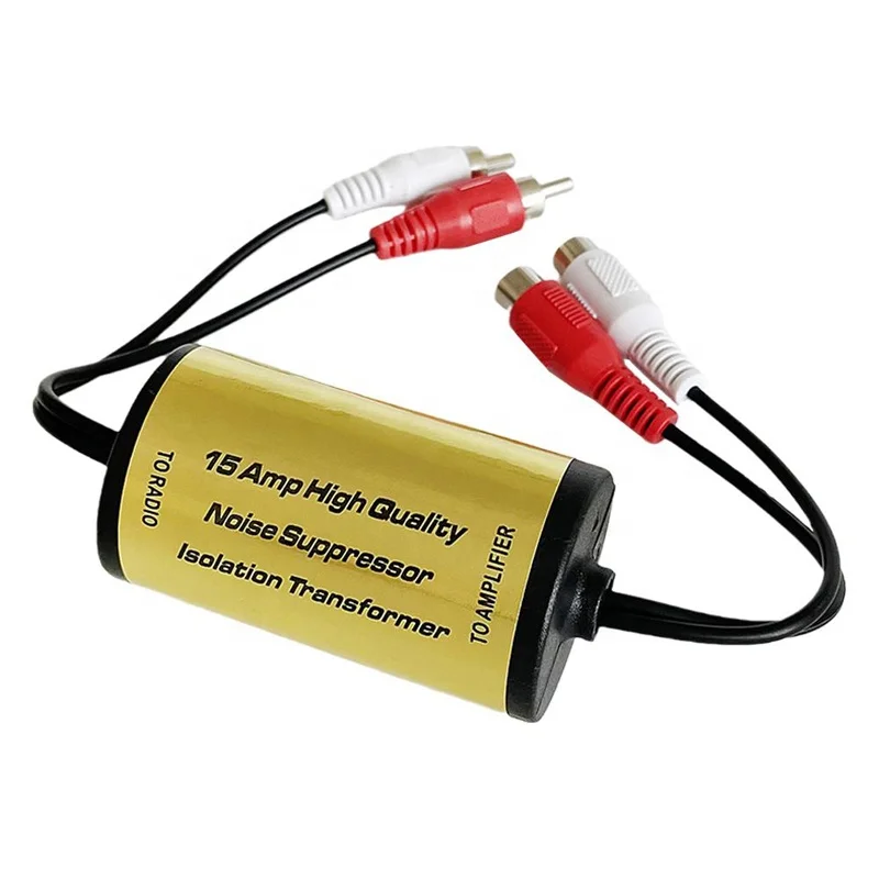 35X65MM 20A 30W RCA Audio Buzzle Noise Filter Suppressor Ground Loop Lsolator For Car And Home Stereo 2xRCA Male 2xRCA Female