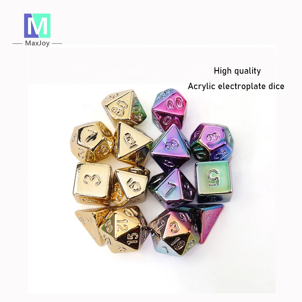 Board or Card Games Dungeons and Dragons Dice Set Polyhedral Acrylic Dice Casino Dnd Metal Dice