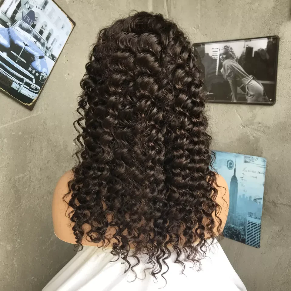 Factory Wholesale Deep Wave HD Full Lace Wigs Human Hair Lace Front Peruvian Virgin Hair 360 Lace Front Wigs for Black Women