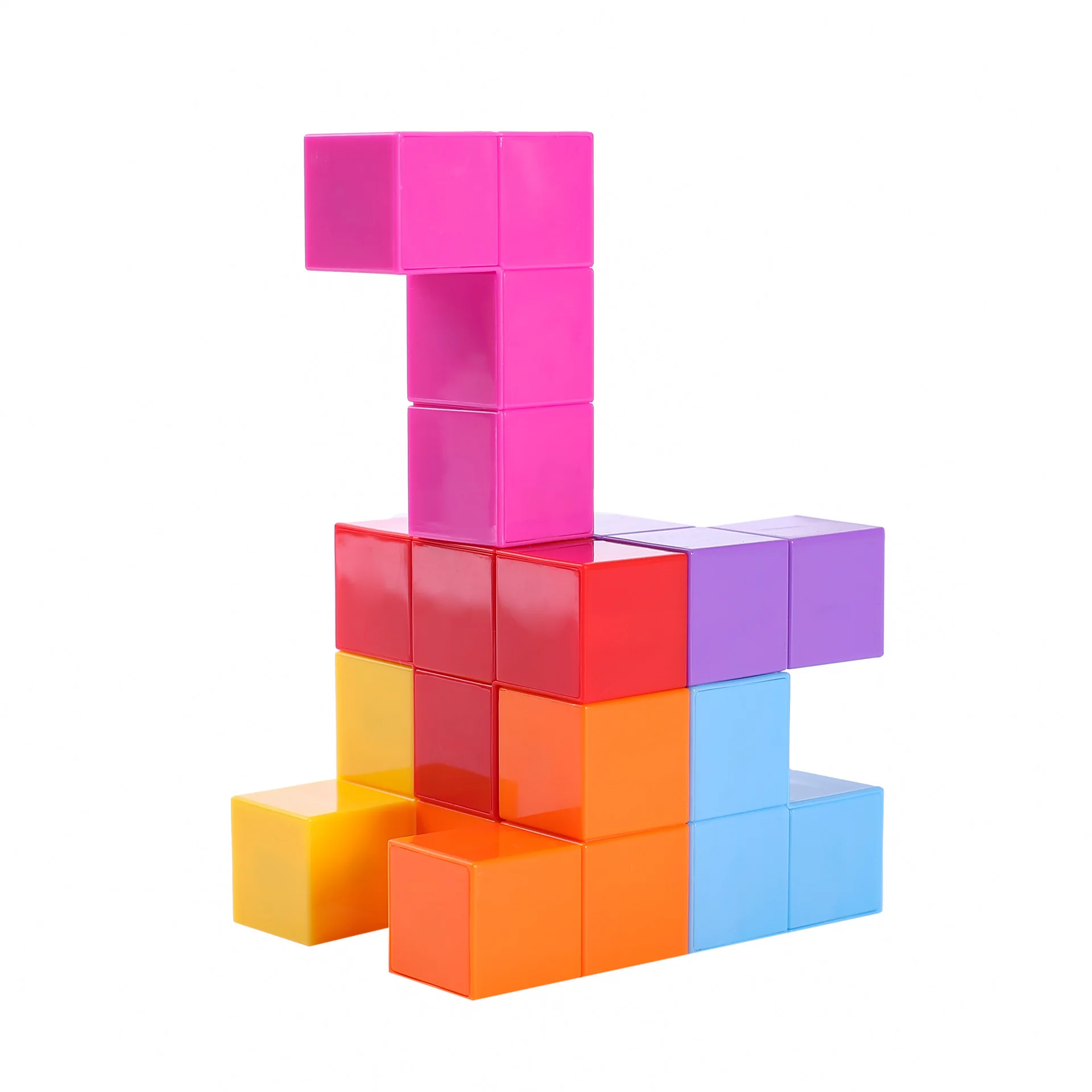7 Multi Shapes Magnet Toys Magnetic Plastic cubes 3D Puzzle Set Magic Cubes for Kids