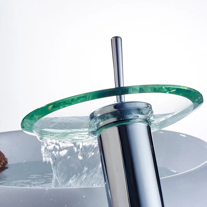 Stainless steel park waterfall glass toilet faucet Bathroom faucets waterfall tap Single waterfall face basin faucet