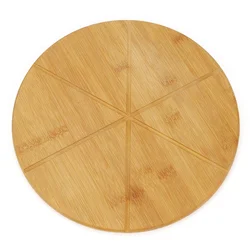 Factory Direct Bamboo Pizza Board With Groove Easy To Cutter Serving Board For Restaurant