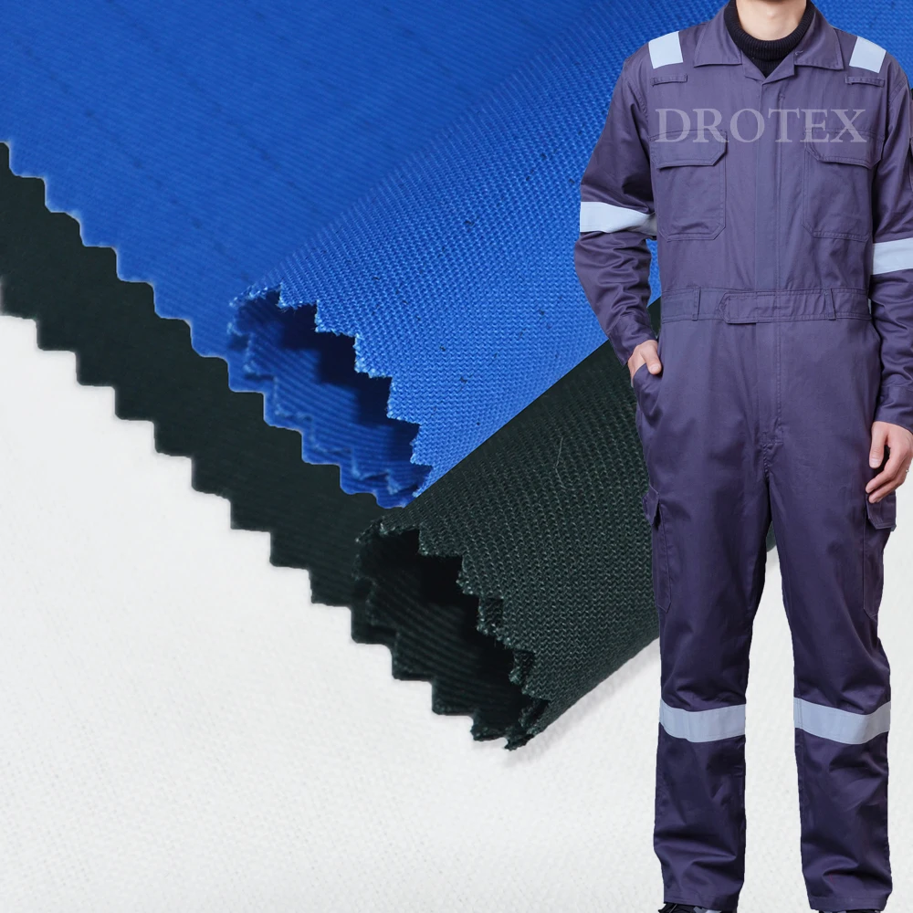 DROTEX OEM ODM 100% Cotton Woven Flame Retardant FR Fabric Workwear Fabric
