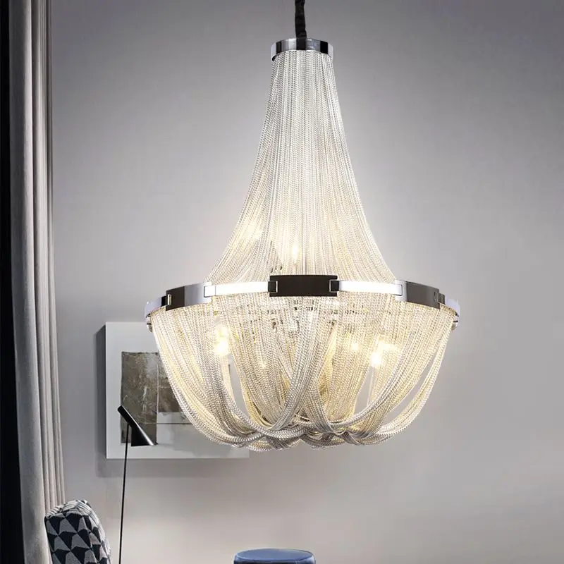 Modern Tassel Chain Dining Living Room Hotel Cord Pendant Chandelier