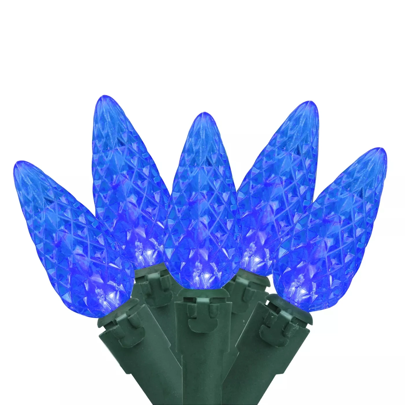 UL/CSA 70L Faceted C6 LED Outdoor Christmas Rubber Cable LED String Lights