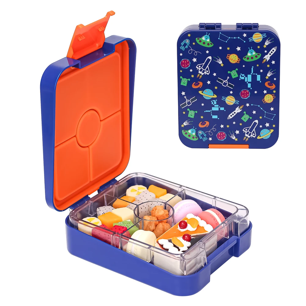 Kawaii, детский Ланч-бокс с героями мультфильмов, 4 отделения, небольшой размер, новый Ланч-бокс для детей