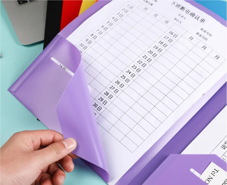 Customized Plastic Multiple Color Foldbal A4 File Folder High Quality Office Presentation Binder Mobile Customer