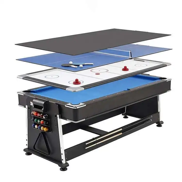 Best-selling 4 in 1 multifunctional game table Conference ice hockey tennis billiard table