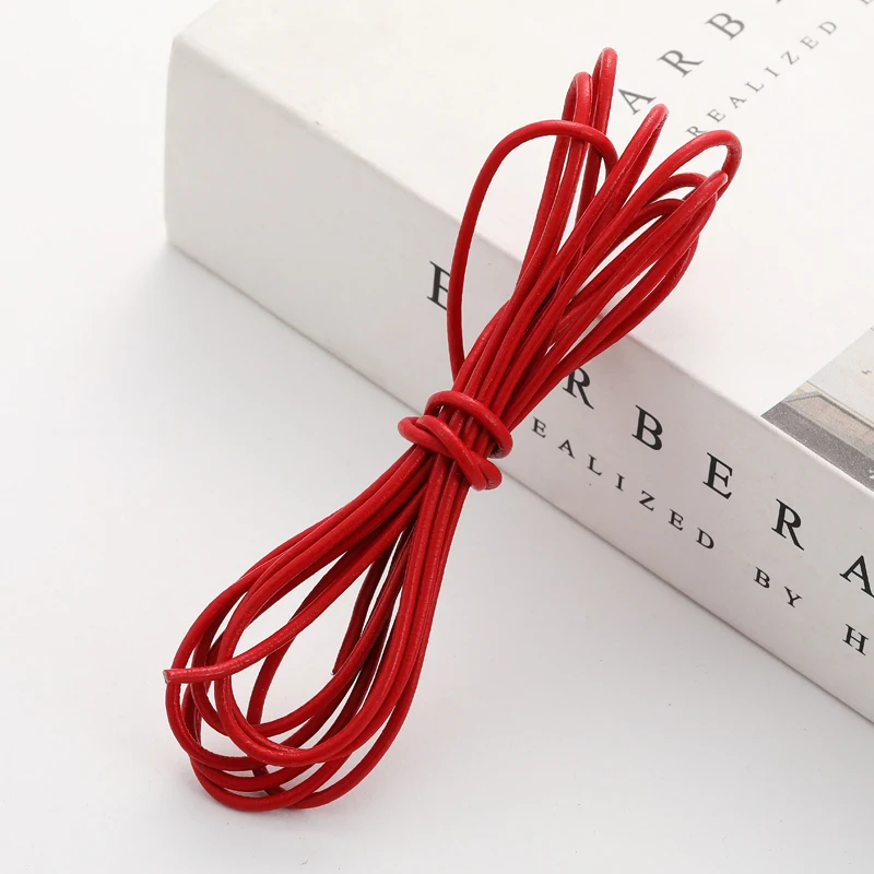 1.5/2mm 2 Meters Colorful circle Soft PU Leather Eco-Friendly Faux Leather Cord String Rope DIY Necklace Bracelet Making V172