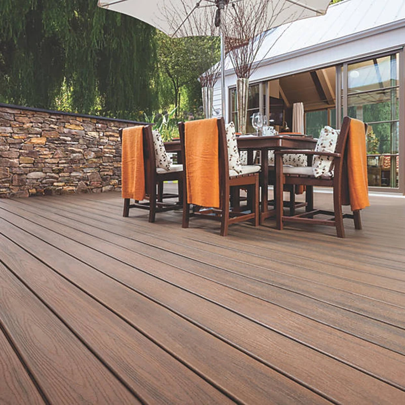 Friendly Home Furniture Antique Pine Color V Connection 600*10Mm Wooden Decking Wpc Panel