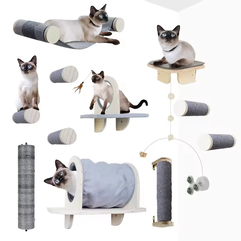 AFP New Arrival Cat Climbing Furniture Cat Sisal Scratching Post Play Platform Perch Cat Scratcher Lounge Bed Tunnel Hammock