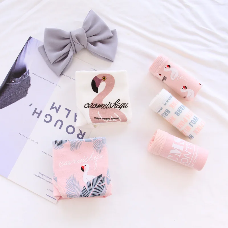 fashion ladies comfortable cotton printed underwear cute girl printed panties