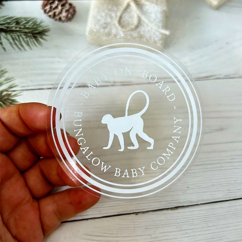 High Quality Custom Die Cut Label Logo Printed Transparent Sticker Custom Die Cut Waterproof UV Protective Clear Vinyl Stickers