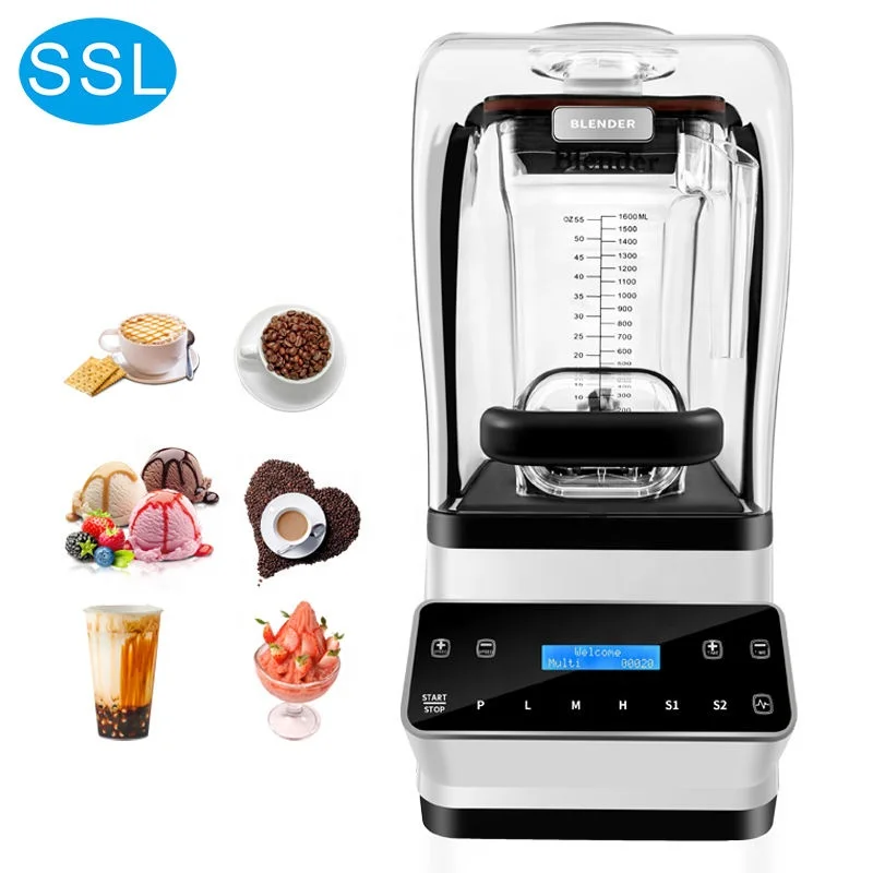 Коммерческий блендер миксер и соковыжималка тихий низкий уровень шума 1680 Вт пищевые комбайны сверхмощный со звуковой крышкой