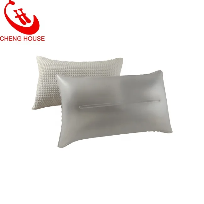 Inflatable Bath Pillow Bath Cushion Blow up pillow Cotton Cover Washable PVC waffle fabric cover Suction Cups Customize Non-slip