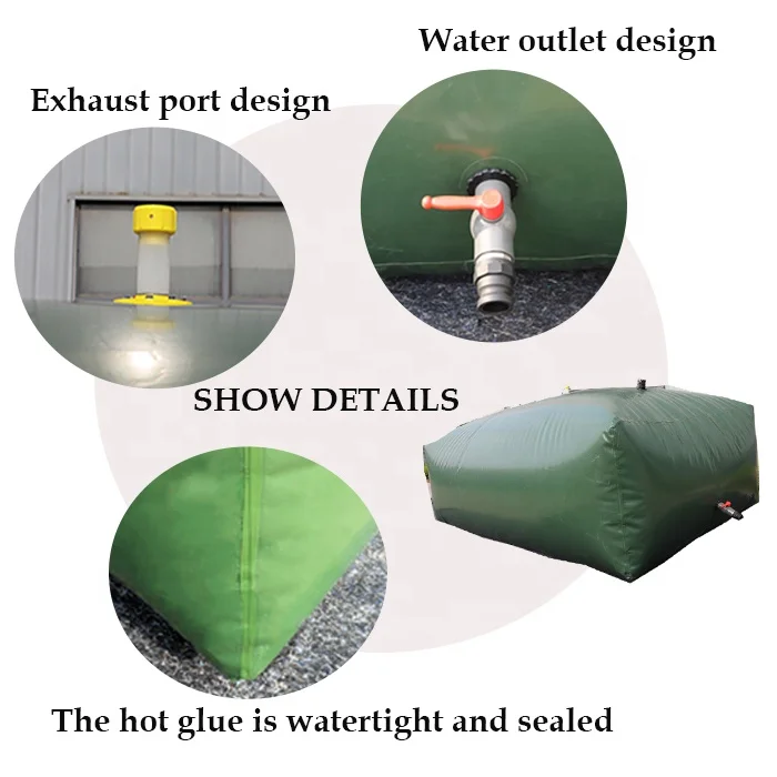 Rectangle pvc drink tarpaulin farm collapsible flexible bladder water tank plastic carrier 10000 liter gallon 10 ton