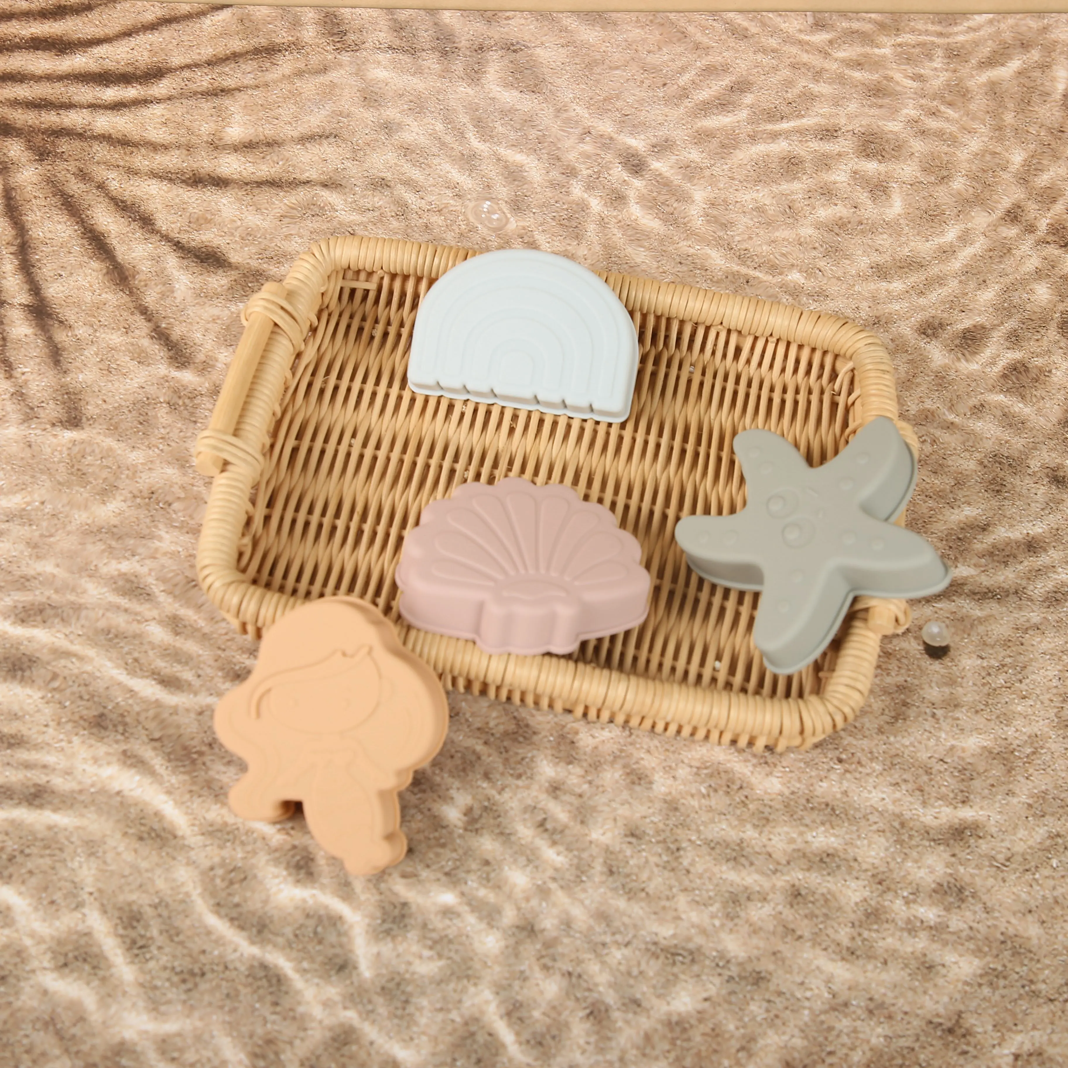 New Style Silicone Marine Four-piece Set Children Toys Silicone Toys For Kids Funny Sand Game