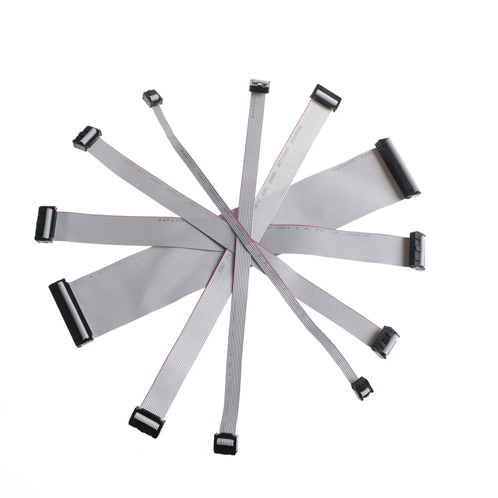 OULAIDA 40CM IDC-10P 2.54 mm Pitch Double head UL2651-28AWG IDC flat gray row LED screen connected to JTAG download data cable