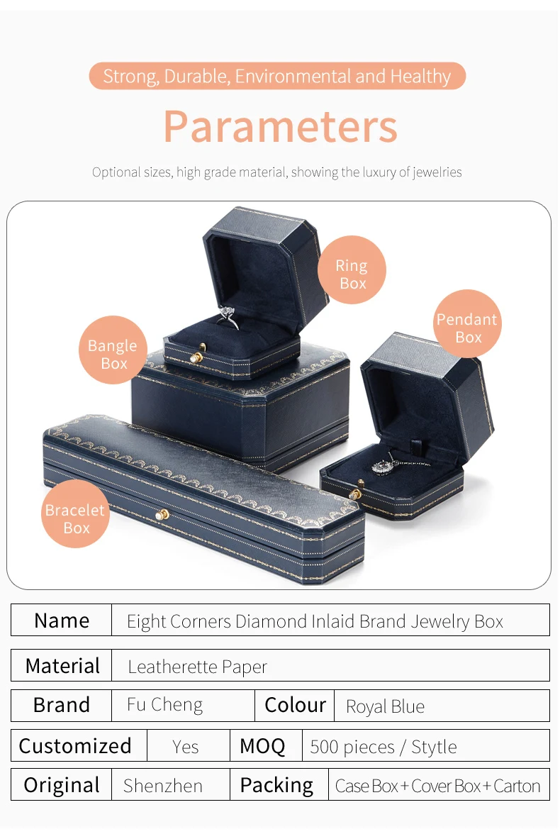 vip octagon leather bangle bracelet and ring necklace princess square vintage style jewelry jewellry packaging box