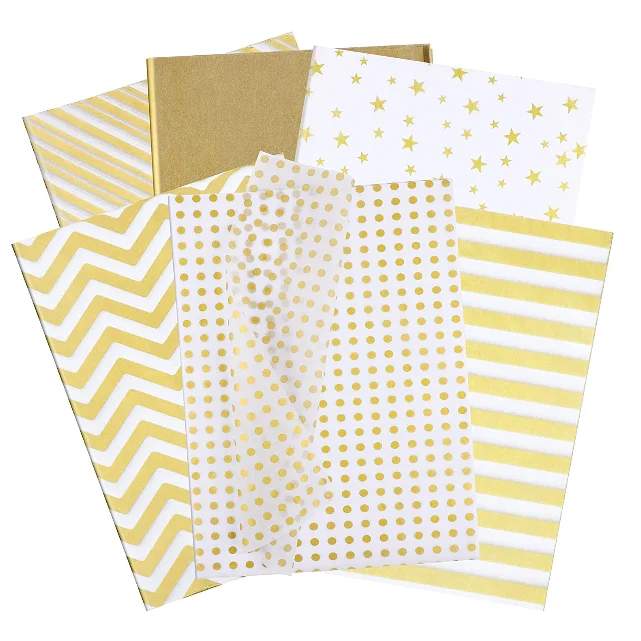 2022 Cheap Custom Printed Logo Gold Gift Cloth Packing Wrapping Tissue Paper