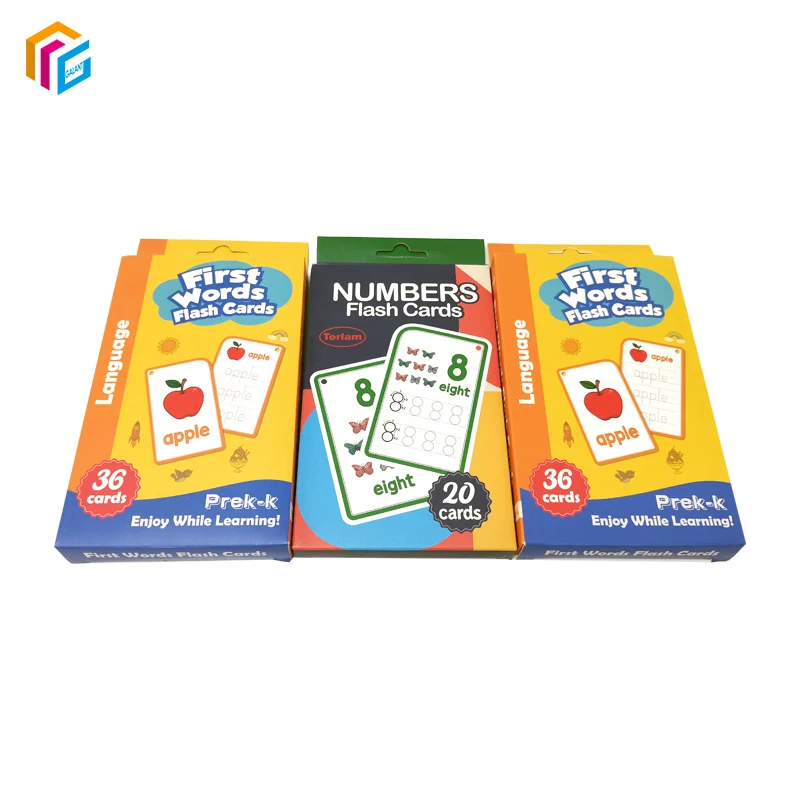 Custom Brand Kids Educational Playing Cards Printing English Card Game Learning Flash Cards