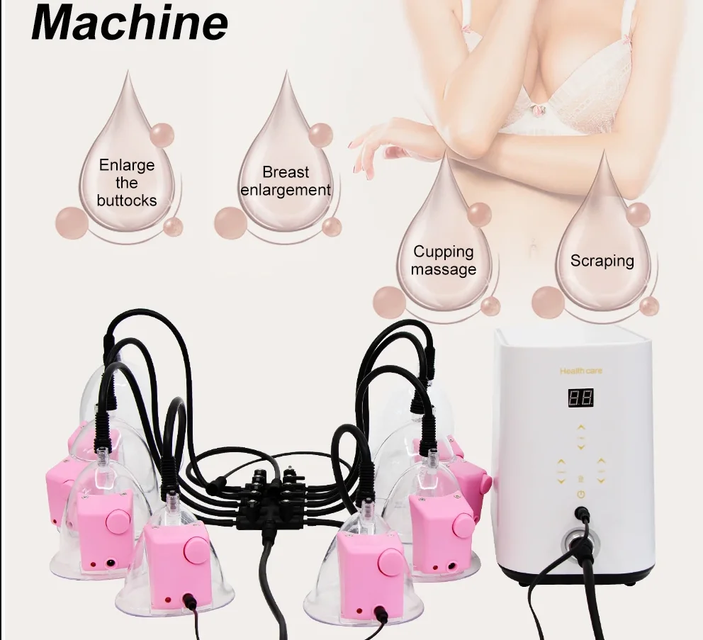 Vacuum Massager Vacuum Butt Lift Machine for Breast Enlargement Buttocks Suction Cups Pumps Therapy Cupping Body Chest Massager