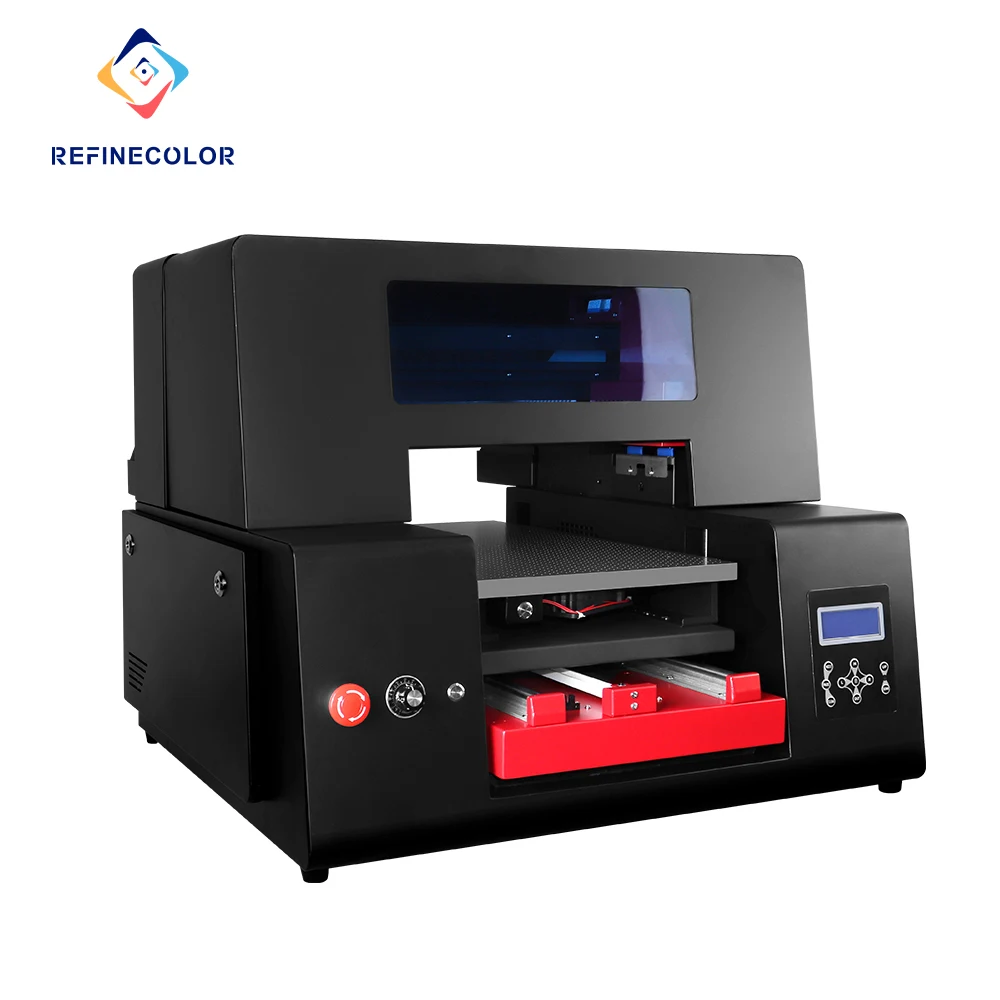 Refinecolor New Design High Speed 1440dpi UV Printer Bottle Pen Golf Ball Foil Balloon A3 UV Flatbed Printer