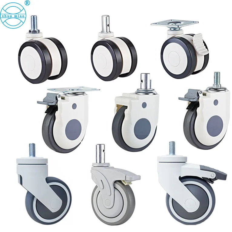 
3 inch 4 inch 5 inch electric hospital bed PP medical caster TPR Material Caster Wheel 