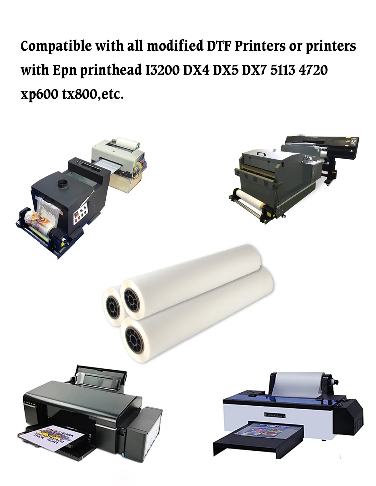 Wholesale High Quality 13X19 Double Matt 60Cm Hot Peel Transparent A3 Plus A4 Heat Transfer Dtf Paper Film Roll
