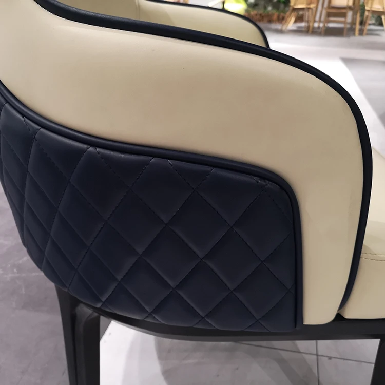 
High Density Sponge Custom PU Fabric Reception Modern Dining Hotel Chairs 