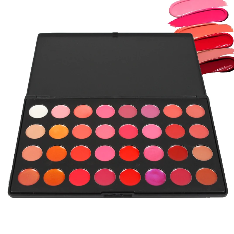 Hot selling make up set waterproof  own brand Professional Long Lasting Moist 32 colors Lip Cream Palette