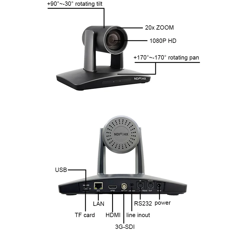 DAIPU NDI | HX 20X HD SDI PTZ Camera Video Professional IP NDI Camera for Broadcasting Video Conferencing Solution