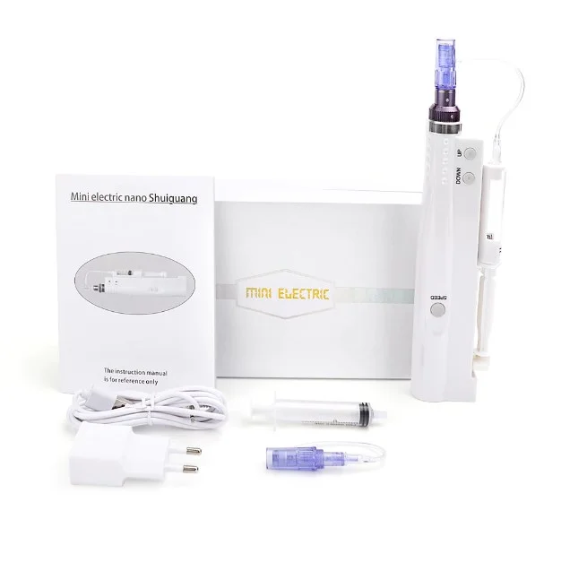 2022 Automated Home use Derma pen Mini Electric 2 in 1 Hydra Injector with Nano Mesotherapy Micro needle for Freckle Dark Circle