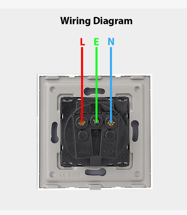 Tawoia Schuko Wall Socket Standard Grounding Eu Power outlet