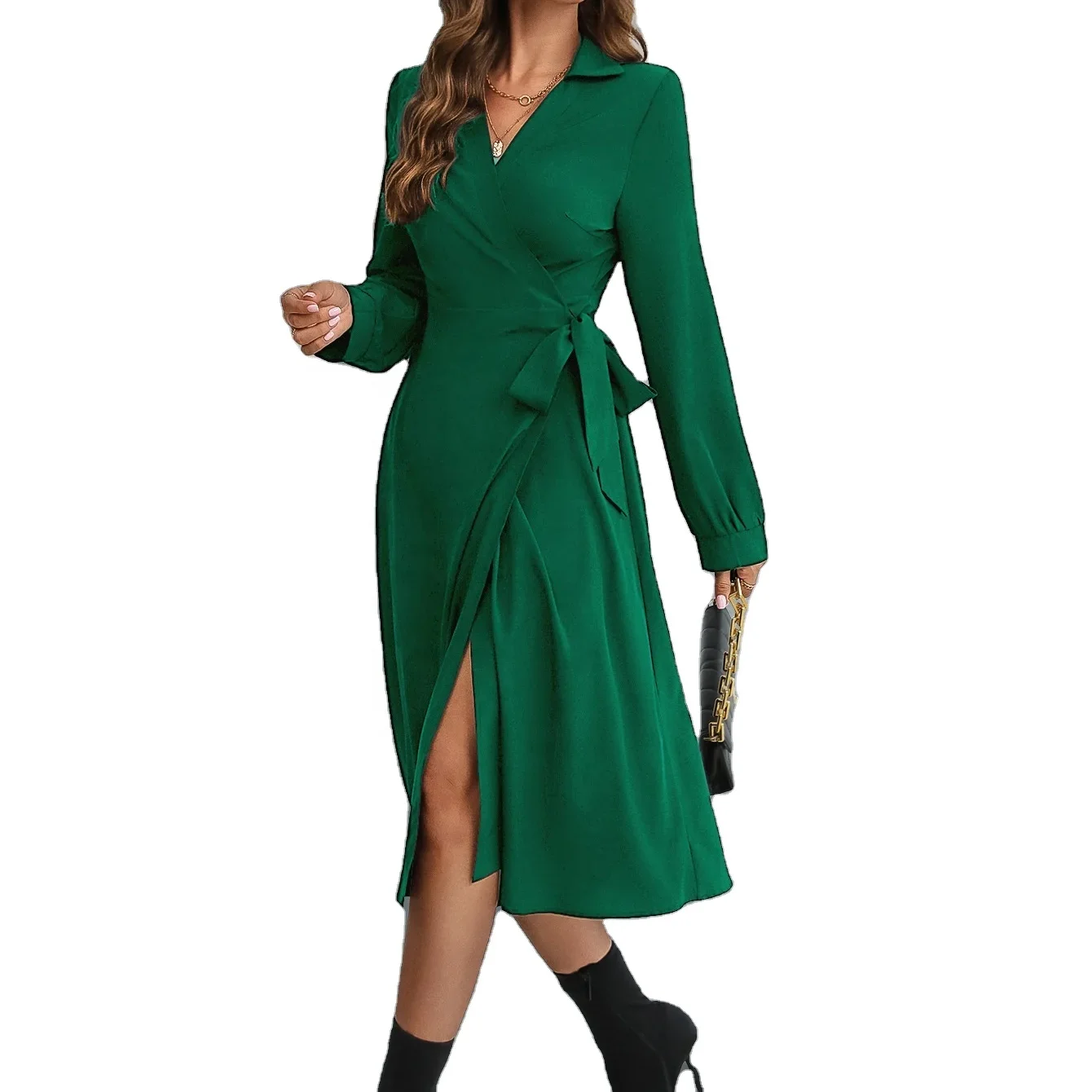 Новое Женское платье с V-образным вырезом лидер продаж