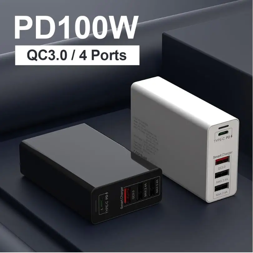Высокотехнологичное быстрое зарядное устройство GaN QC4.0 FPD 100 Вт Универсальный адаптер в 2020 для ноутбука быстрая зарядка Type C