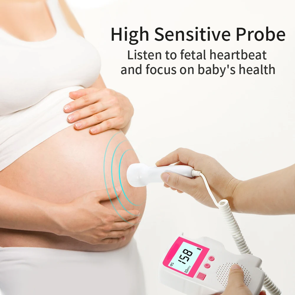СВЕТОДИОДНЫЙ цифровой пренатальный Карманный Ультразвуковой детектор сердцебиения Цифровой фетальный допплер