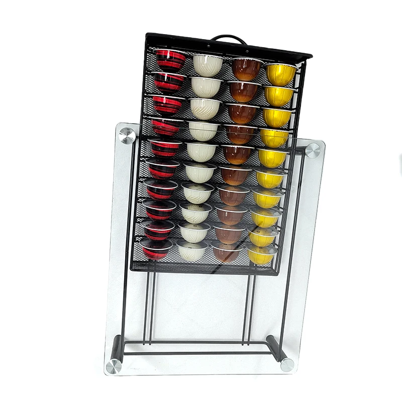 Tempered Glass Holder Drawer Vertuoline Pods Compatible with 40 Dolce Gusto Capsules coffee pod storage drawer